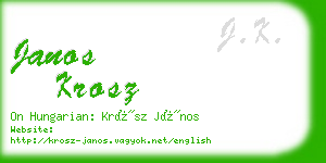 janos krosz business card